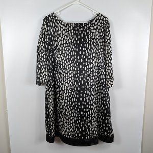 Worthington Black & White Polka Dot Shift Dress XL